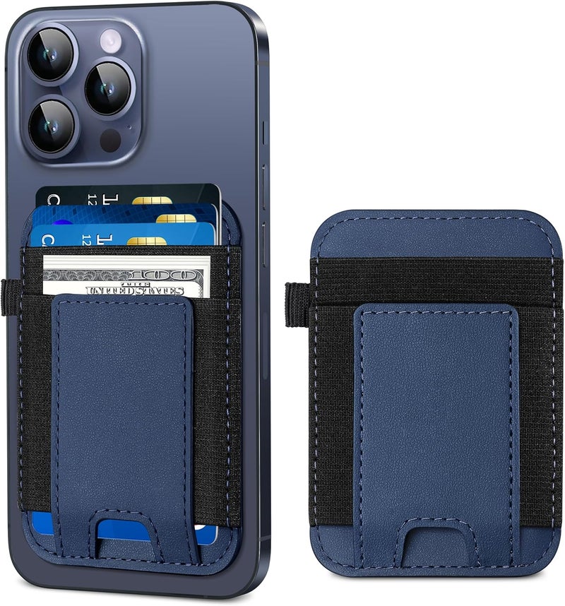 ExtreLife For Magsafe Wallet, Strongest Magnetic Wallet for iPhone 17/16/15/14/13/12 Series, for Magsafe Card Holder with 2 Card Slots, Magnetic Card Holder, Vegan Leather, Hold 7 Cards, Slim, Navy Blue - Image 1